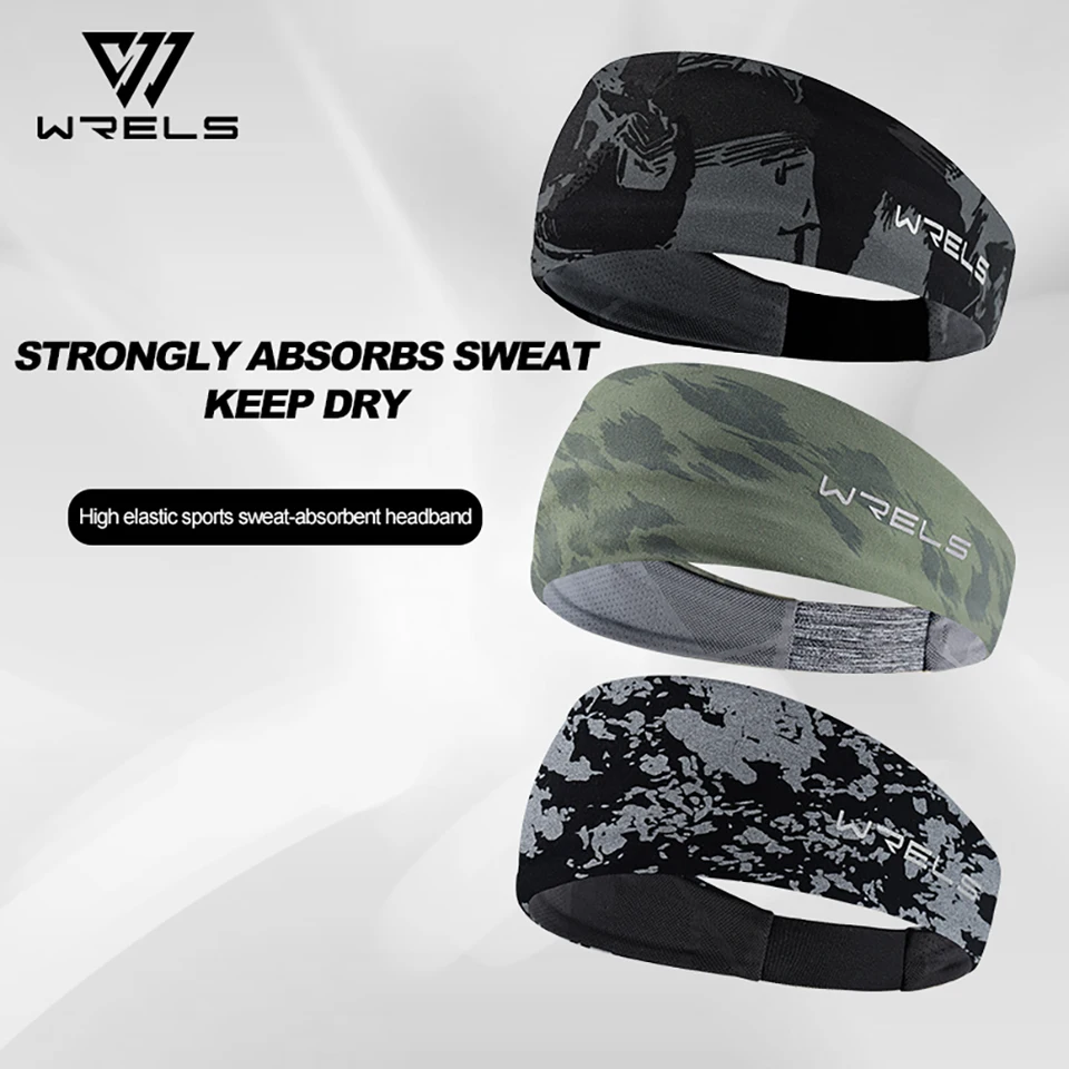 WRELS Sports Headband Powand Elastic Absorbent potu Fitness priedušná basketbalová cyklistika