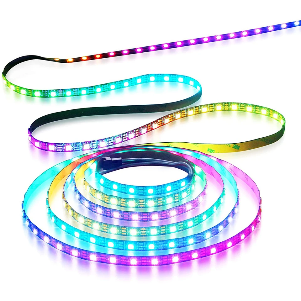 WS2812 IC WS2812B LED pásma LED svetlo individuálne adresovateľné inteligentné LED svetlá RGB Strip IP30/65/67 Vodotesné DC5V Pixel Tape Light Lamp