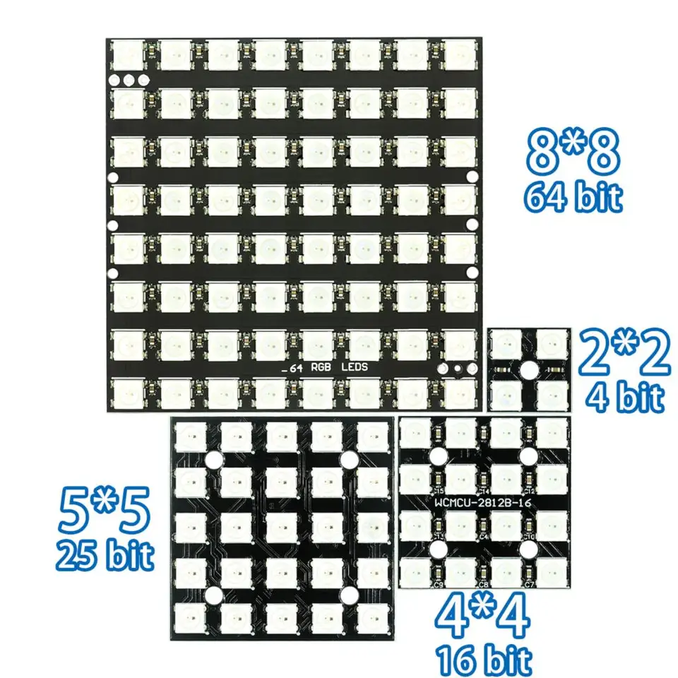 WS2812 LED 5050 RGB 8x8 4 16 25 64 LED matica pre