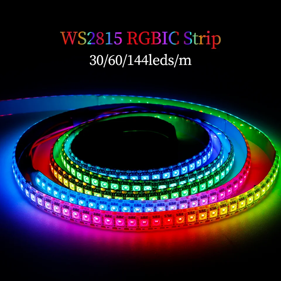 WS2815 RGBIC Full Color LED Svetl Light Smart Individuálne osvetľovacia lampa LED Dual-Signal 30/60/144 LED/M IP30/65/67