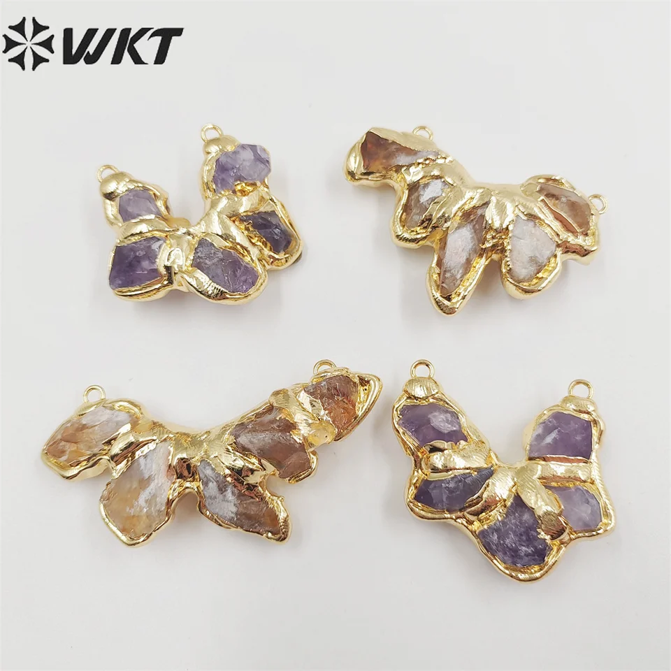 WT-C313 WKT 2022 Atraktívny štýl ametyst a žltý Citrine Connector pre Girl Gift Party