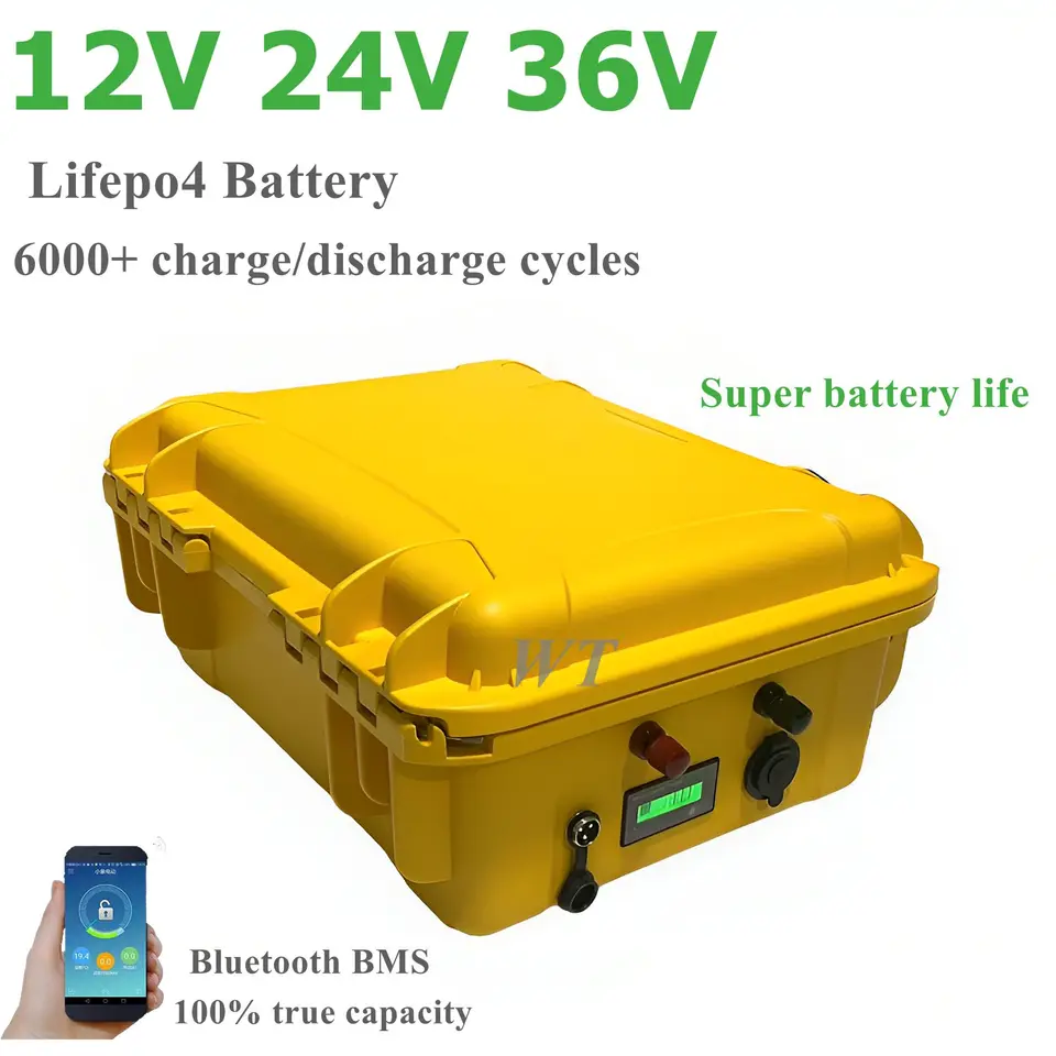 WT12V 24V 36V100AH ​​120AH 150AH 200AH 300AH 400AH 400AH LIFEPO4 lítium fosfátového batérie BLUETOOTH BMS pre slnečnú sústavu lodí