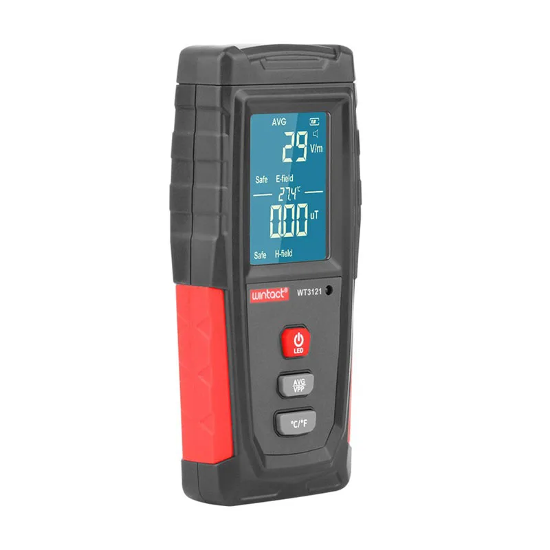WT3121 vreckový digitálny LCD EMF Meter Elektrické magnetické pole DETEKTER DETEKTOR ELEKTROMAGNETICKÝ RADICU
