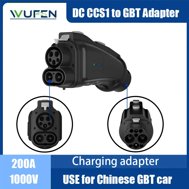 Wufen EVSE CCS1 na GBT BYD Tesla Car Adapter DC Fast CCS Combo 1 až GBT nabíjacej stanice 1000V 250 kW pre značky čínskych automobilov