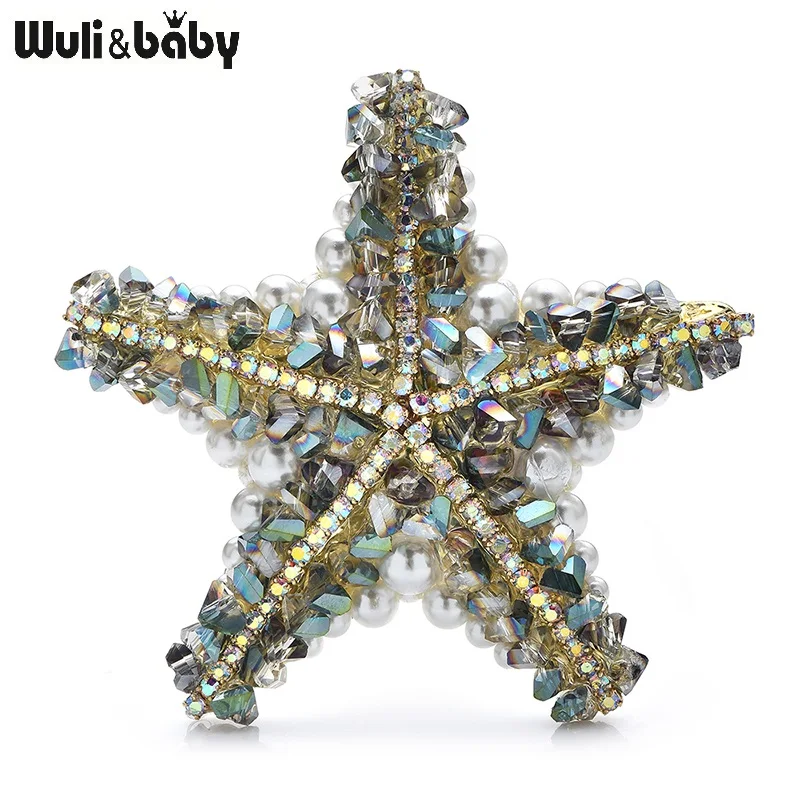 Wuli a baby ručne vyrábané krištáľové medúzy brošne pre ženy 2-farebné elegantné pekné strany hviezdnych večierok
