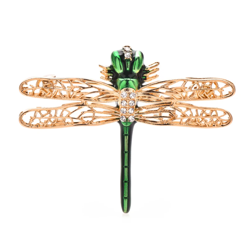 Wuli & Baby Beautiful Dragonfly Brošes pre ženy unisex 2-farebné smaltované elegantné hmyzé večierky Party Office Brošové darčeky