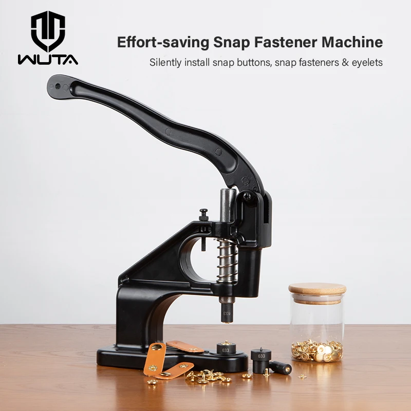 Wuta Manual Button Inštalácia nástroja Mute Punching Hubs Nits, Ručné lisovanie na ruky (bez /so strojom) DIY Craft Tools