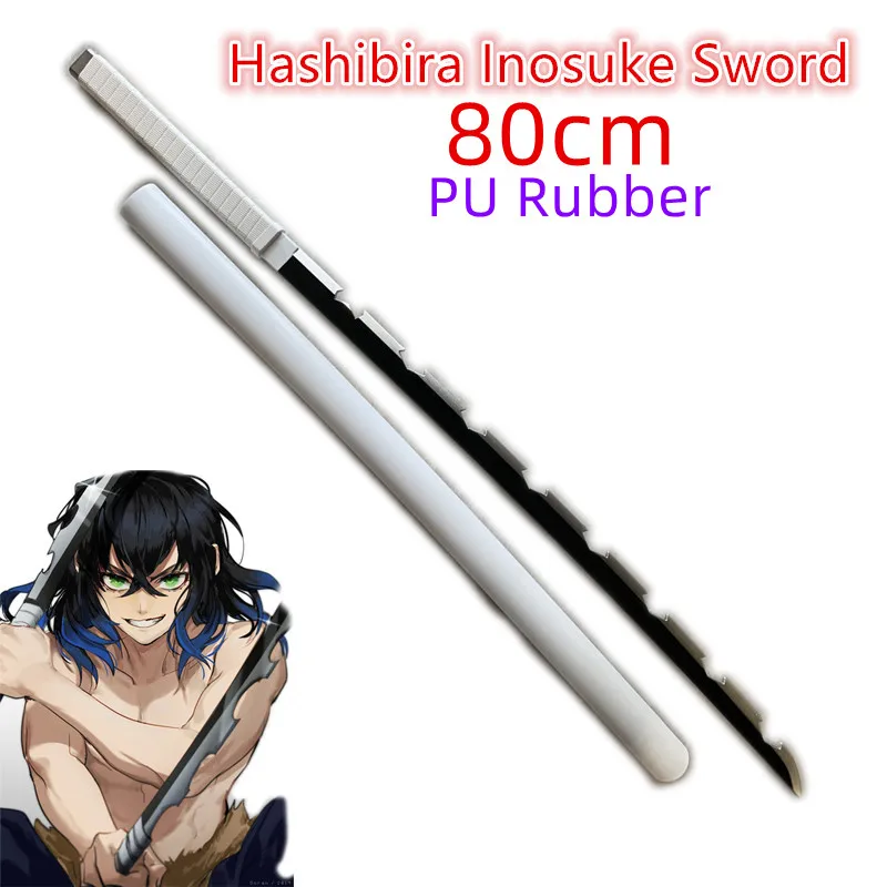 WW 80 cm Cosplay meče anime démon Slayer Katana Weapon Originálny meč hashibira inOsuke meč hračky s gumovým modelom darček