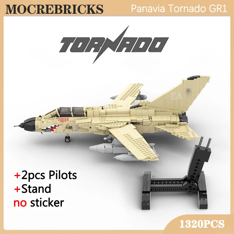 WW2 lietadlo Vojenské nemecké letectvo Panavia Tornado Fighter MOC Building Block Block Model Model Aircraft Model Technológia tehly