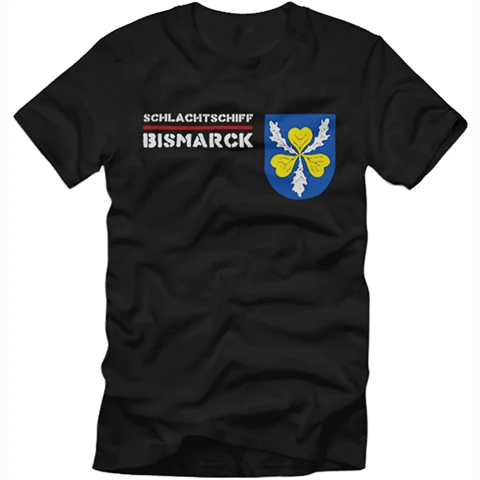 WW2 Nemecký námorný bismarck Battleship Coat of Arms Tričko 100% bavlna O-krk krátky rukáv letné letné pánske pánske tričko S-3XL