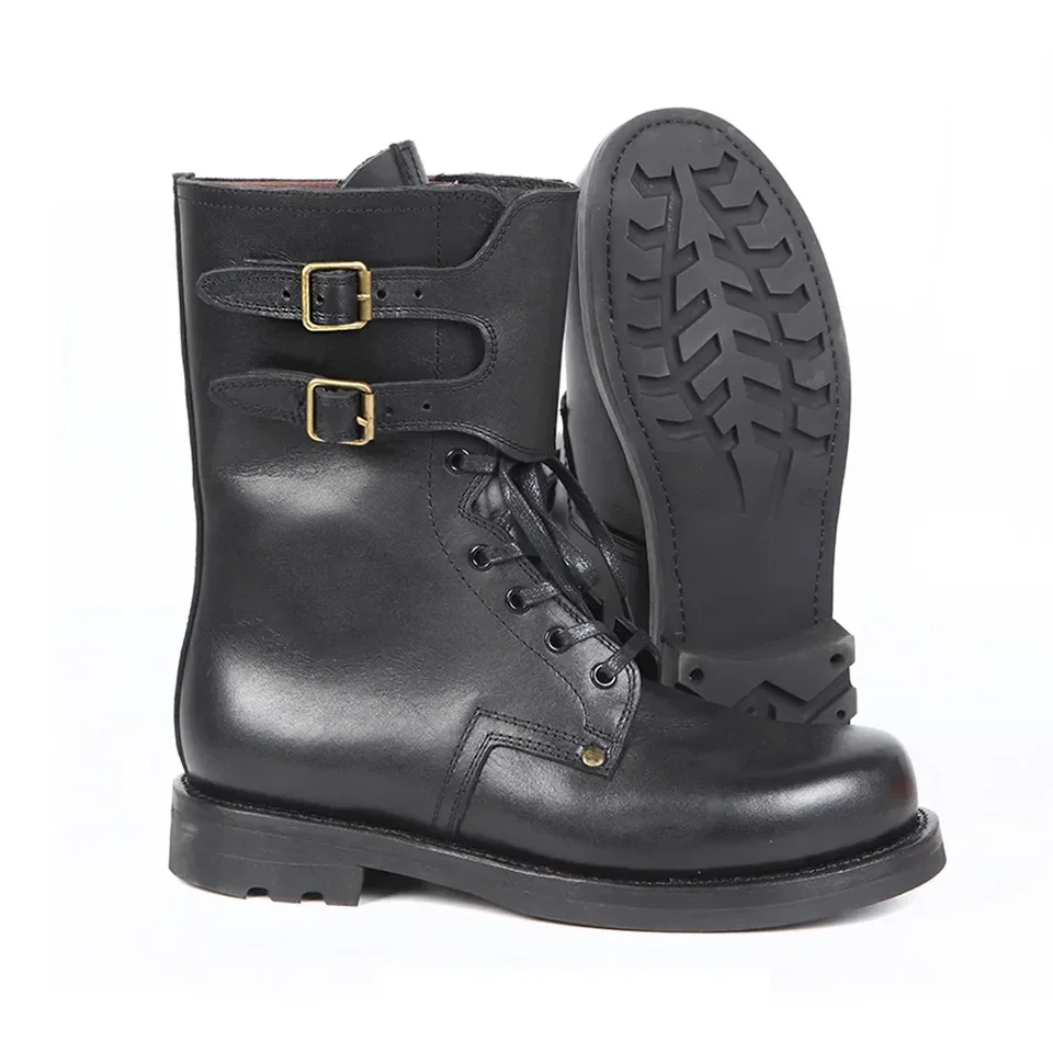 WW2 SOLDIER BOOTS Men kožený vojak výsadká topánky Strana trubica High Vintage Francúzsky vojak taktické topánky výsadkov