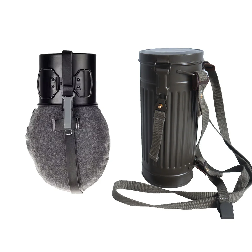 WWII WW2 Nemecká hliníková kanvica a plynová maska ​​JAR replika repliky vybavenia vojaka z druhej svetovej vojny Kettle