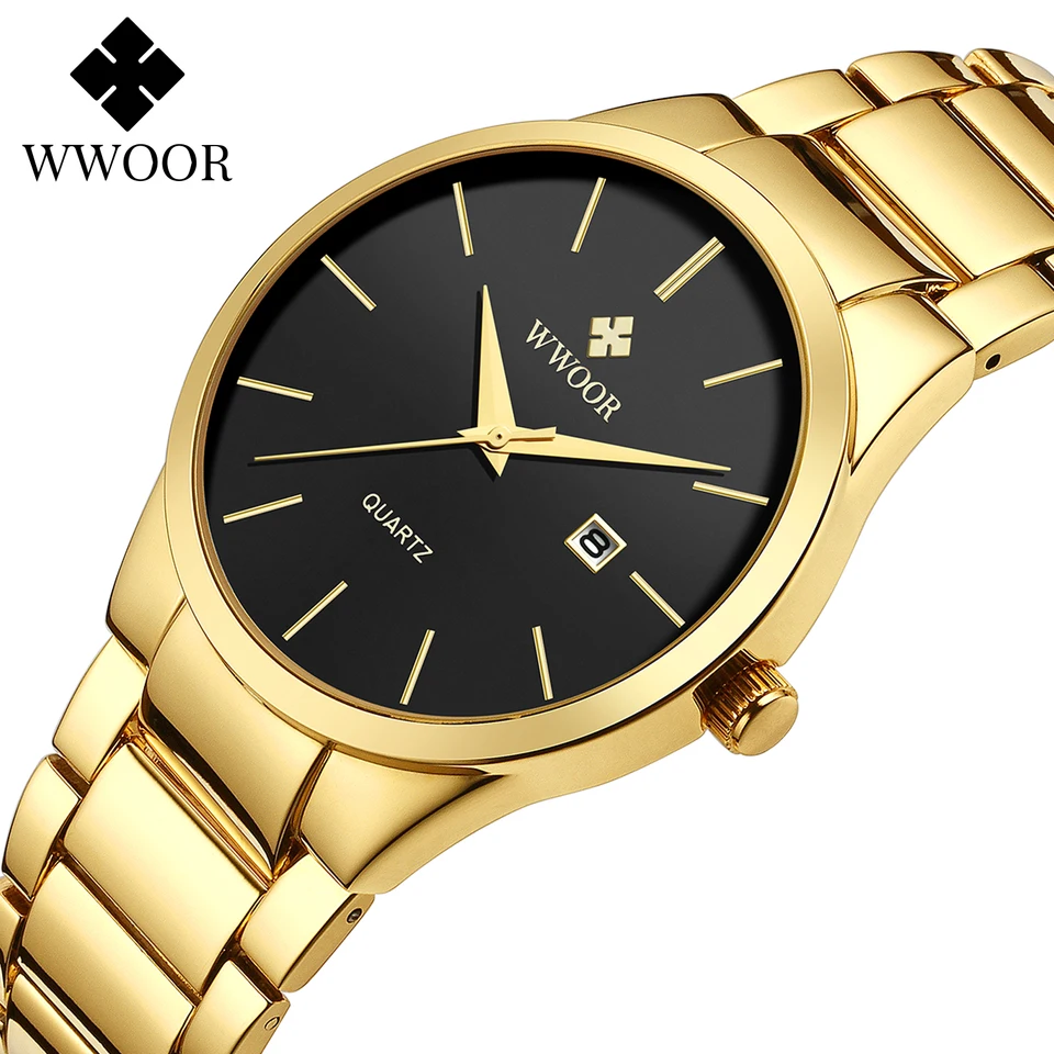 Wwoor Luxury Watch Men Business Sports Mens Quartz náramky