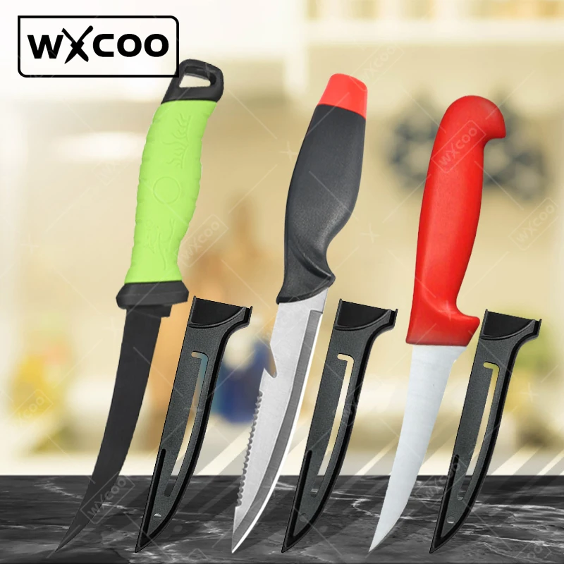 WXCOO japonský štýl kuchárske nože kuchára nože ryby Fillet Centa z nehrdzavejúcej ocele Mäso štiepka sashimi nôž nôž kosti nôž