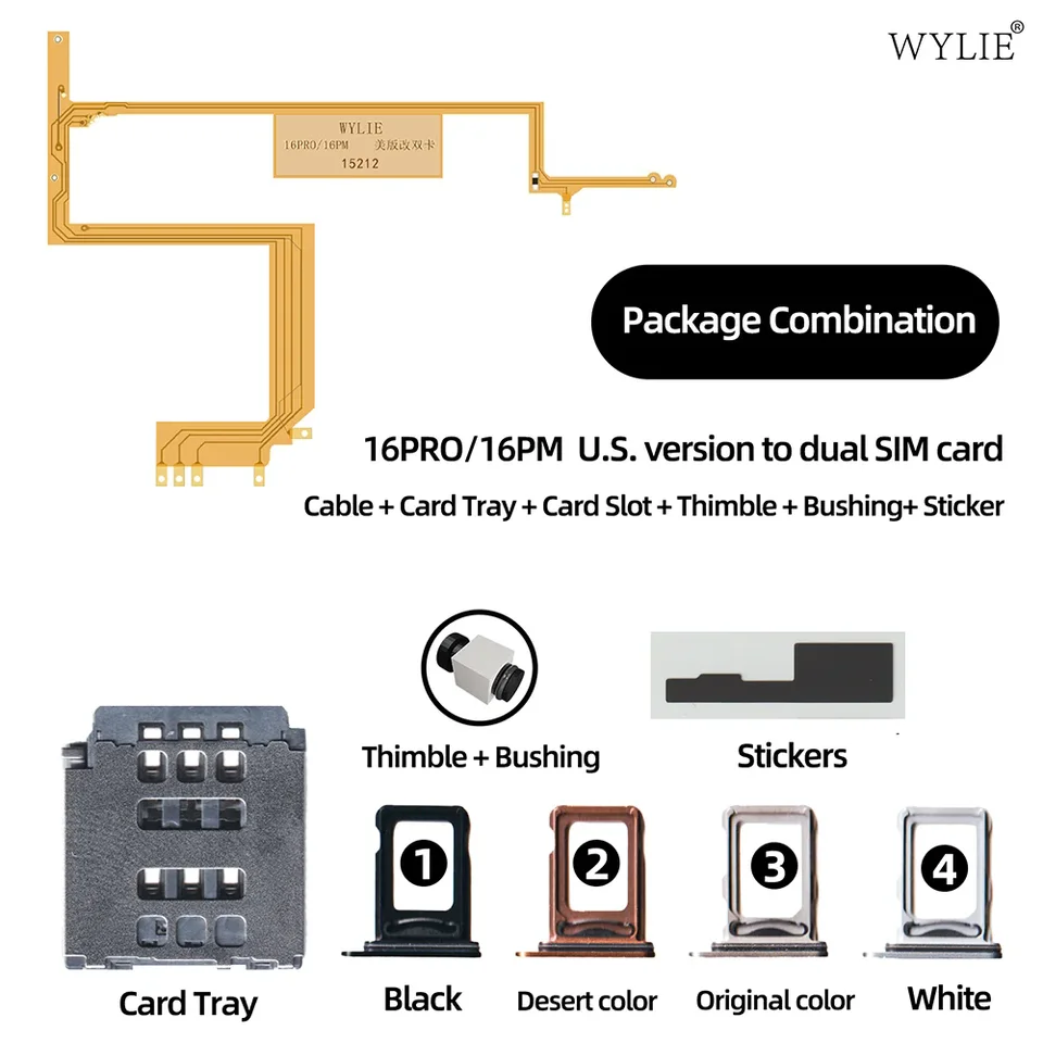 Wylie 16 Pro/16 Pro Max ESIM Convert na duálnu singlovú kartu SIM pre iPhone