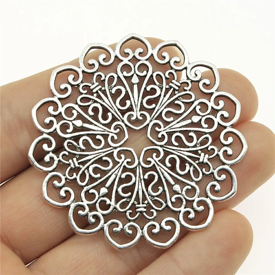 Wysiwyg 2ks 53x53mm kvetinové prívesky Mandala Pendants Charm pre šperky tvorby prívesok mandala prívesky mandala kvetinové prívesky Rounds