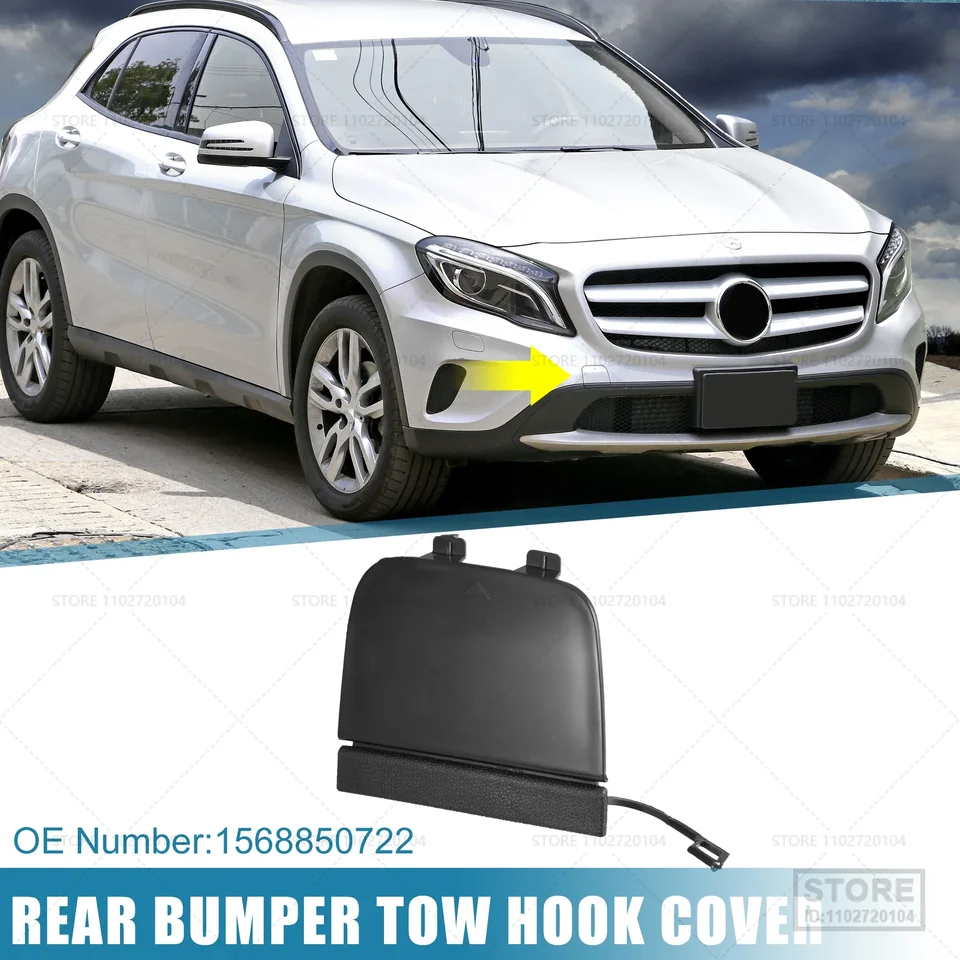X AustOHAUX Predný nárazníkový ťahač 1568850722 pre Mercedes-Benz GLA200 GLA250 čierny