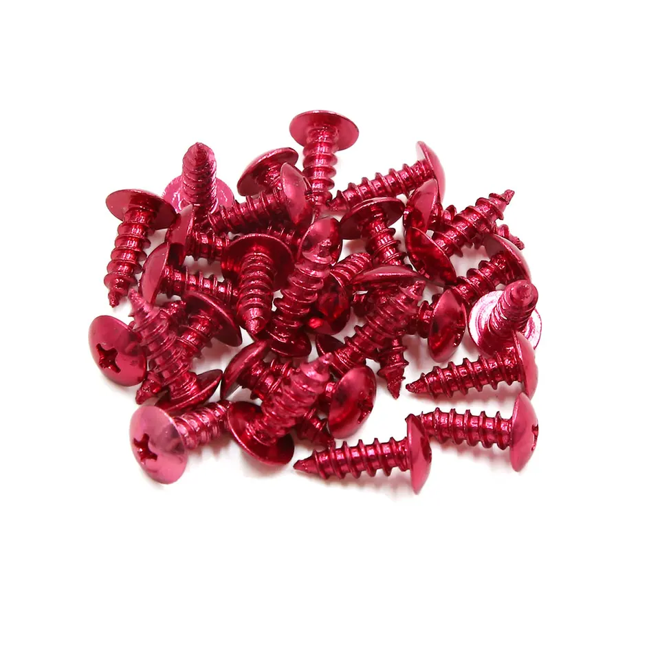 X AUTOHOUX 30ks/50ks/120ks Univerzálny červený motocyklový krížový krížový poklepajúci skrutky skrutky matica okrúhla hlava 5 mm priemer vlákna