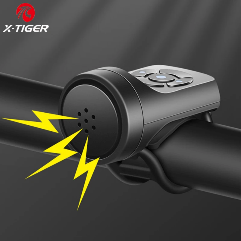 X-Tiger Bicycle Rock USB USB Popatrný elektrický roh 4 režimy Motocykel Bike Horn Mountain Road Cycling proti krádeži Alarm roh