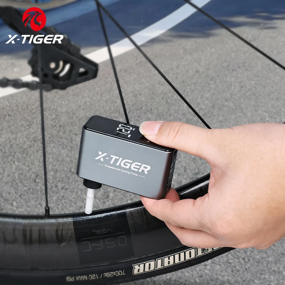 X-Tiger Mini Elektrické vzduchové čerpadlo prenosné 120 psi Nabíjateľné bicykle vzduchové čerpadlo pre bicykle bicykle na bicykli