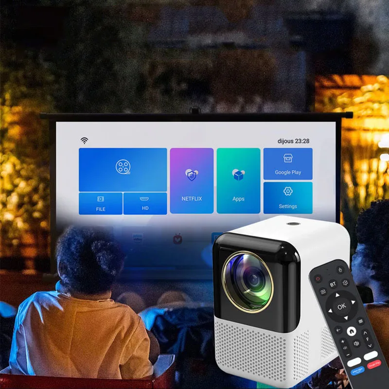 X10 Nový projektor domáce kino 720p, projektor mobilných telefónov Vstavaný zvuk, Android 10.0