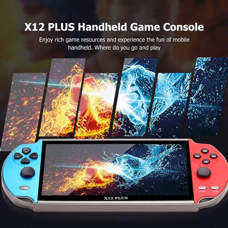 X12 Plus Mini Video Game Machine 10000 Games 7.1inch HD HD Runheld Game Hráči Podpora televízneho výstupu 2500 mAh pre deti dospelých