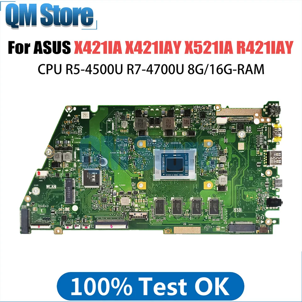 X421ia Notebook Mainboard pre knihu ASUS Vivo kniha X421iay X521ia R421iay Laptop Roadboard s CPU R5 4500U R7 4500U 8G 16G RAM RAM