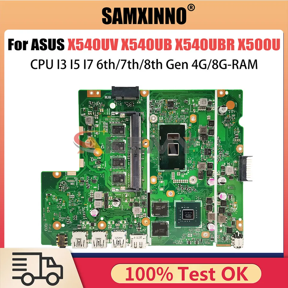 X540UV hlavná doska pre ASUS X540UB X540UBR X500U X543U R540U P540U F540U A540U K540U NAPOJENÁ PREPOJENÁCH I7 CPU 4G RAM RAM