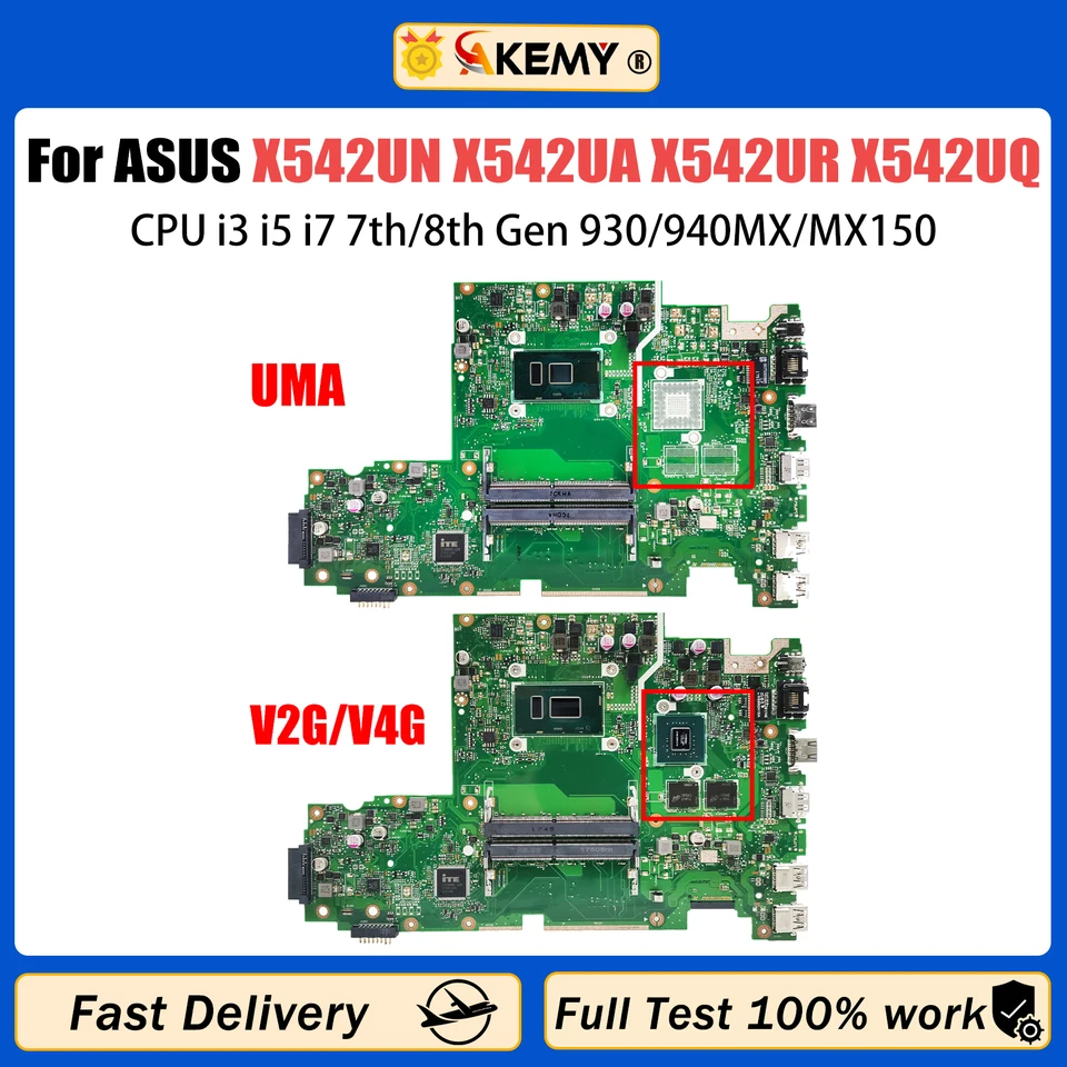 X542UN HASIC pre hlavnú dosku pre ASUS X542UA X542UR X542UQ X542URR X542UF X542URV LAPTOP CPU I3 I5 I7 7/8. GEN 930/940MX/MX150