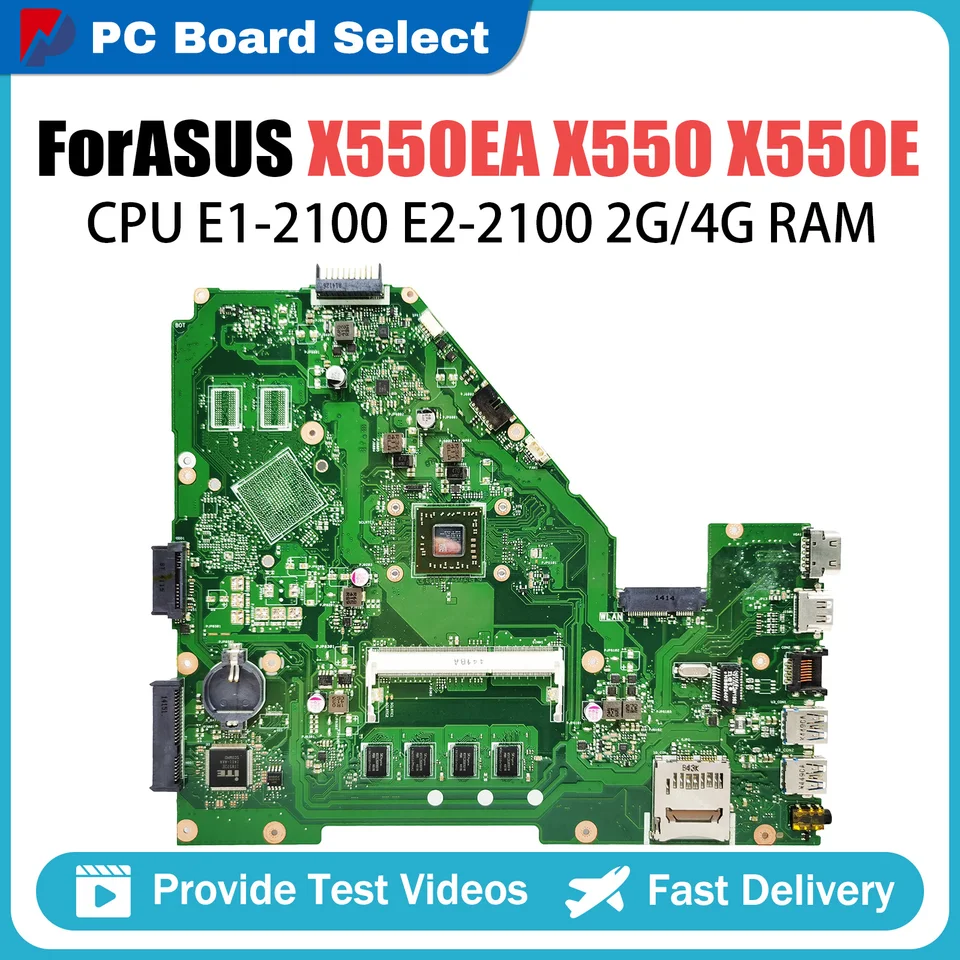 X550EP pre základnú dosku pre ASUS X550EA X550EP D552W X552WE X552E Mainboard pre laptop E1 A4 CPU 2 GB RAM 100% Testované