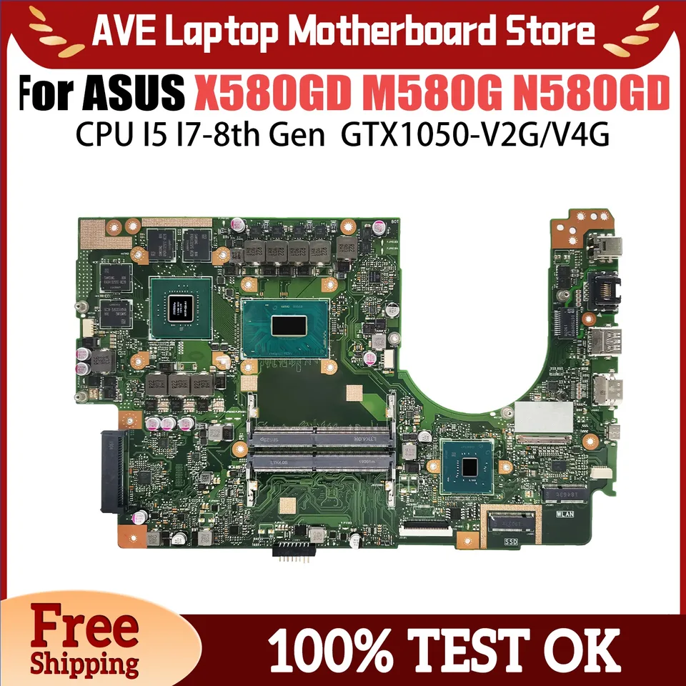 X580GD základná doska laptopu pre ASUS VivOBook NX580G M580G N580GD NX580GD Notebook Mainboard CPU I5 I7-8th Gen GTX1050 GPU GPU