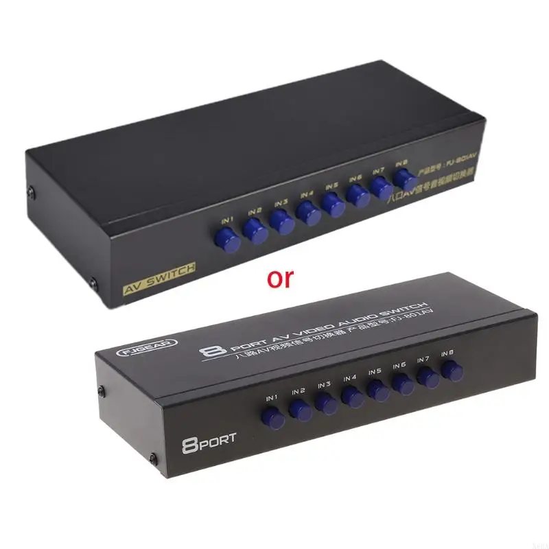 X6HA 8-Way RCA Switcher 8 v 1 out Composite Video L/R Selector Box pre DVD Game Consoles
