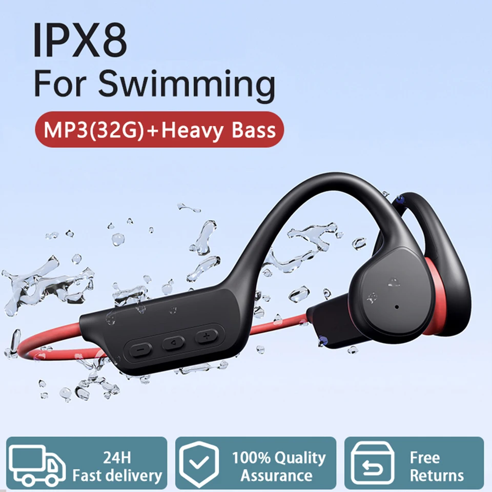 X7 Bone Vedenie Bluetooth 5.3 Sports Headset IPX8 Profesionálne plávanie náhlavnej súpravy s 32G Pamäť MP3 prehrávač
