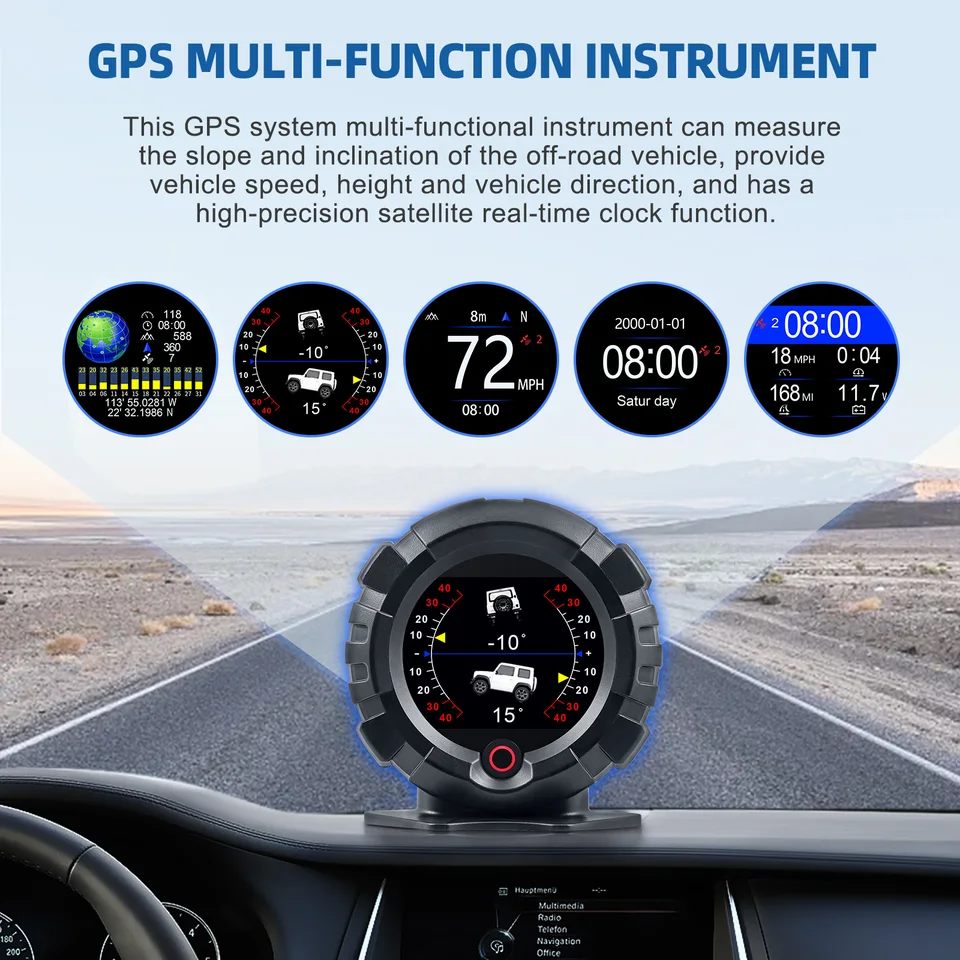 X95 Black Car Head-Up Displej GPS Digitálny rýchlomer HUD na palube počítača Zahŕňa