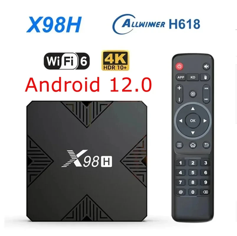 X98H SMART TV Box Android 12 Allwinner H618 2.4/5G DUAL WIFI6 BT 4K 4 GB 32GB Play