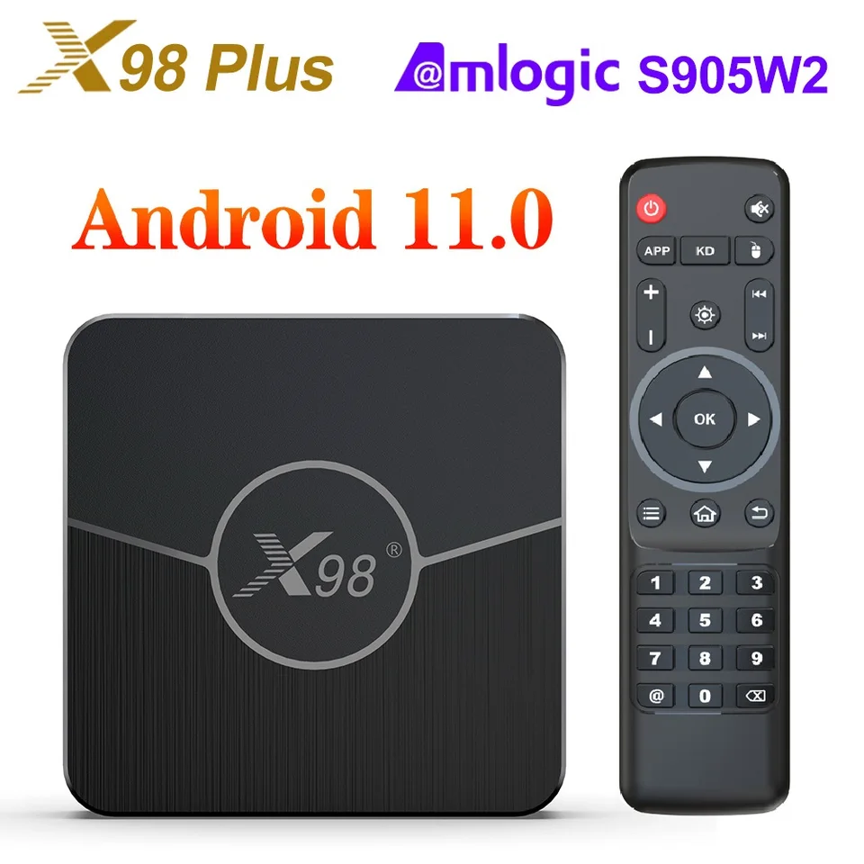 X98Plus TV box Amlogic S905W2 Android 11 4G 64G Podpora H.265 AV1 Dual WiFi HDR10+ YouTube Media Player 32G Set Top Box X98 Plus