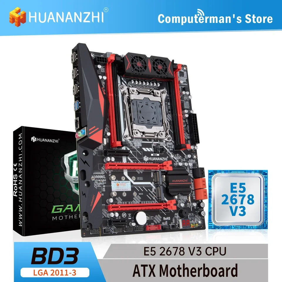 X99 BD3 LGA 2011-3 X99 Combo Combo Kit Set Intel Xeon E5 2678 V3 Podpora 4 * DDR3 RECC non-ECC Pamäť RU RU