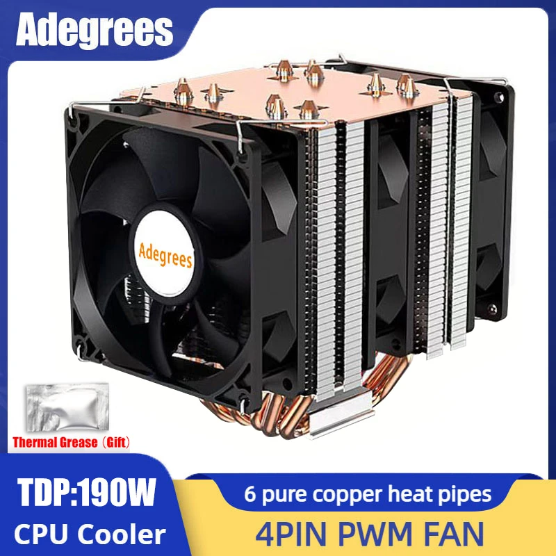 X99 CPU chladič 6 tepelné potrubie 4pin PWM PC Vzduchový ventilátor pre Intel LGA 1700 1200 1150 1151 1155 2011 X79 X99 AM3 AM4 Ventilador