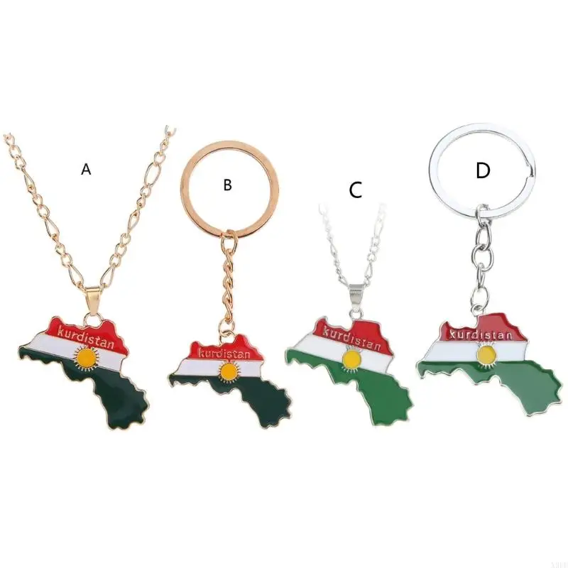 X9FD Fashion Kurdistan Country mapa náhrdelník pre ženy mužov reťaze