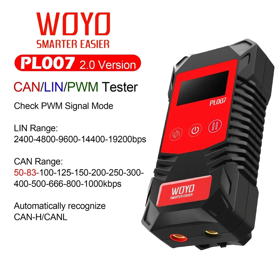 XBD WOYO PL007 Can Lin PWM Tester, Automatické uznanie CAN-H & CAN-L, Čítanie prenosu, pre automobilový diagnostický nástroj