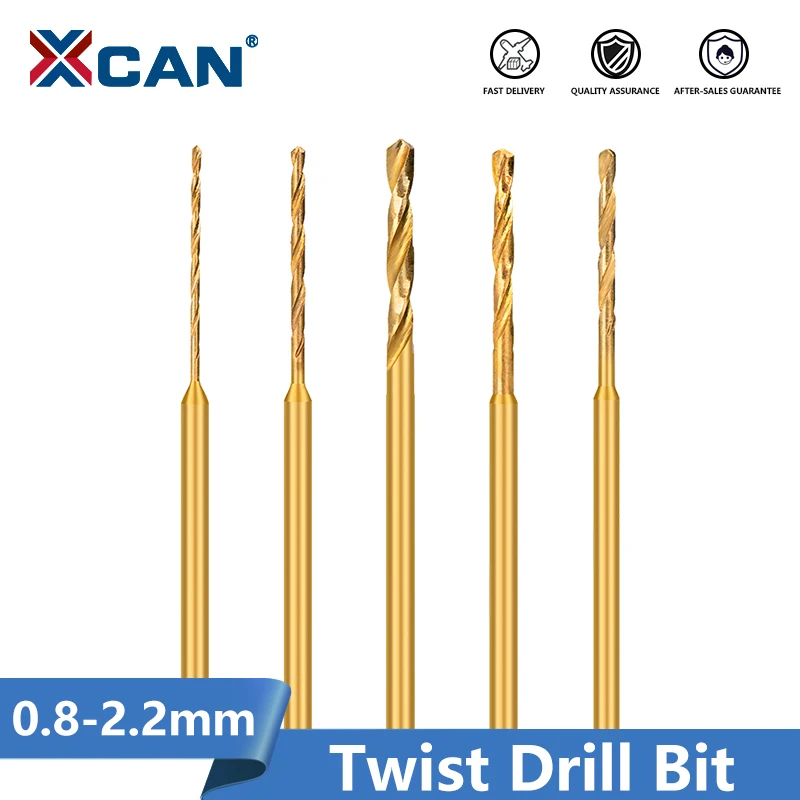 Xcan 0,8-2,2 mm driek vŕtačky bit vysokorýchlostné oceľové drevoworkovanie Twist Bit Bit Power Ručné vŕtačky Dril Woodworking Tools