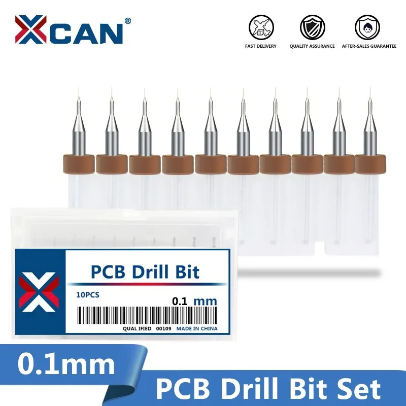 XCAN DRILL BITS BITS 0,1MM MINI PRÍSLUŠENSTVO Vŕtacích obvodov DRILL DRILL DRILL CARBID CNC Vŕtací nástroj