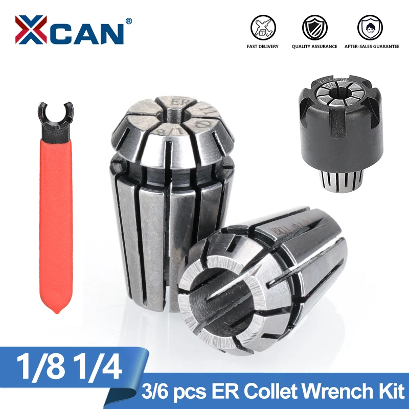 Xcan držiak nástroja Er Collet Chuck Er11 Er16 ER20 Collet Set 1/8 1/4 CLAMP M Typ er nut M Typ matica Kľúč pre CNC Lathe frézovanie