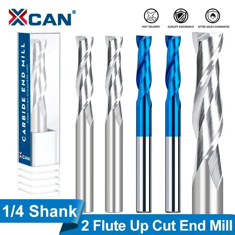 Xcan End Mlyn Up Cut Spiral Router Bit 1/4 6,35 mm drievnatá kabidová frézka na výrobu dreva na spracovanie dreva