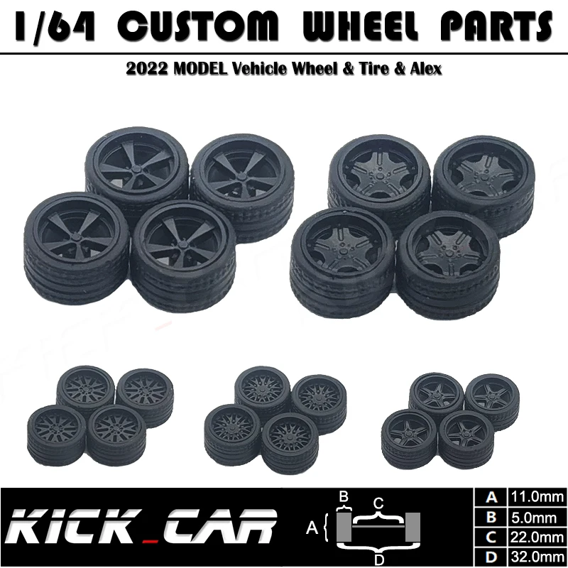 Xcartoys 1/64 ABS kolesá pre hotwheels Montáž gumy RIM RIM Vlastné modifikované diely JDM Model Model Model Model Pneumatiky