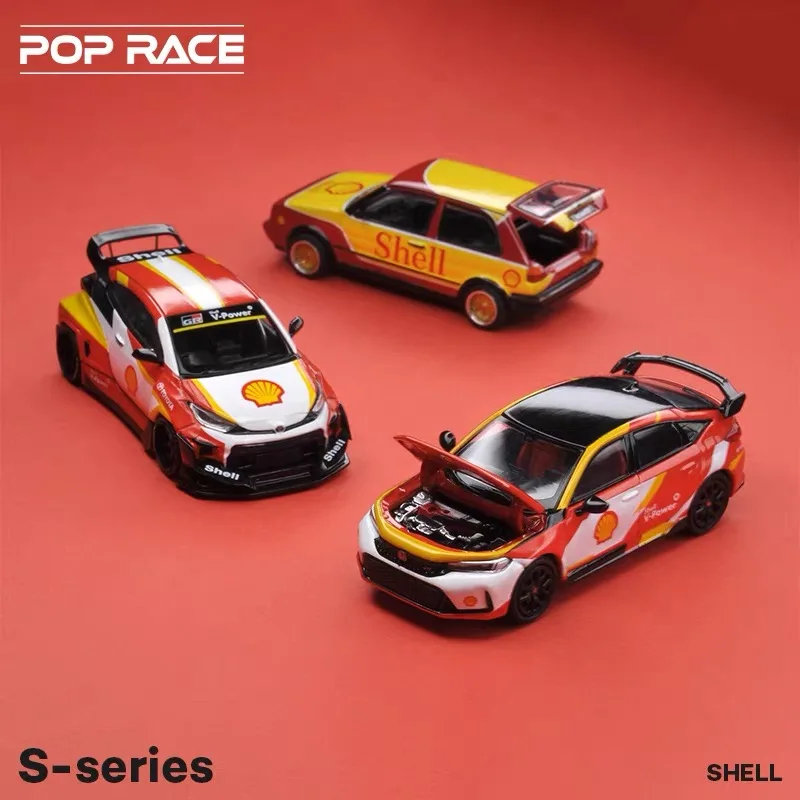 Xcartoys 1:64 Poprace Shell Toyota Yaris Honda Fl5 Volkswagen Golf Shell Diecast zliatinu automobilu pre darček k narodeninám dieťaťa.