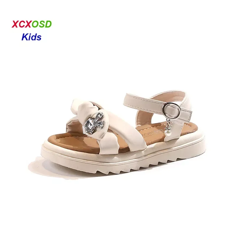 Xcxosd Kids School Sandals Sandals Summer New Girl's Bow Princess Shoes Big Boy Beach Slipper Veľkosť 26-36