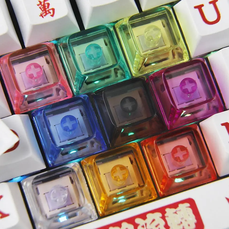 XDA KeyCaps Mechanická klávesnica 1U 1x guľôčkové uzávery Prázdne Prispôsobené prispôsobené hráč Priehľadné kryštálové kľúče MX prepínačy xda výška