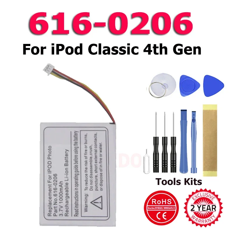 XDOU 1000 mAh batéria 616-0206 616-0183 pre iPod Classic 4th Gen / Photo U2 A1059 20 40 GB akumulátor Batter AKKU