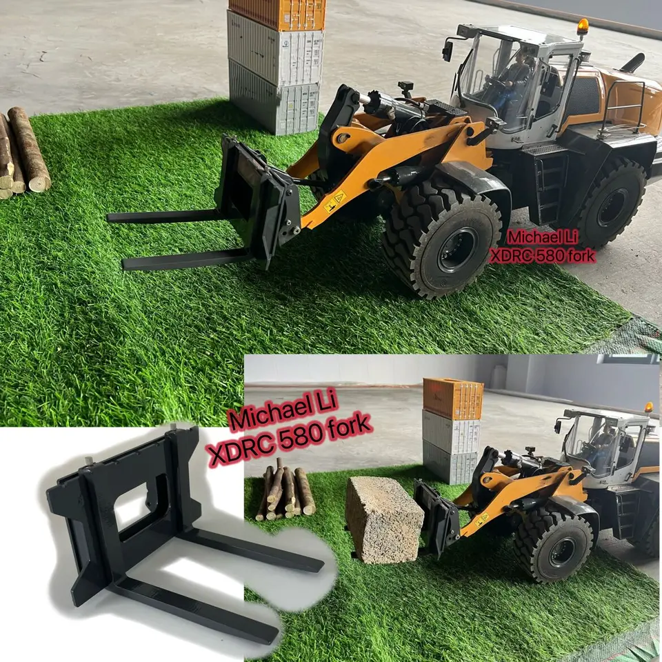 XDRC kovová vidlička pre 1/14 580 RC Hydraulický nakladač príslušenstva náhradné diely hračky pre dospelých